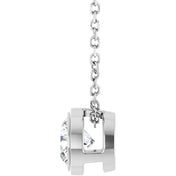 14K Lab-Grown Diamond Bezel-Set Necklace 16-18" with 1/2 to 3/4 CT Diamonds