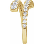 14K Yellow Gold 9/10 CTW Lab-Grown Diamond Bypass Ring - LG600
