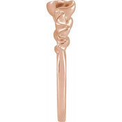 14K Rose Ribbon Stackable Ring