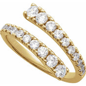 14K Yellow Gold 9/10 CTW Lab-Grown Diamond Bypass Ring - LG600