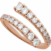 14K Rose 9/10 CTW Lab-Grown Diamond Bypass Ring