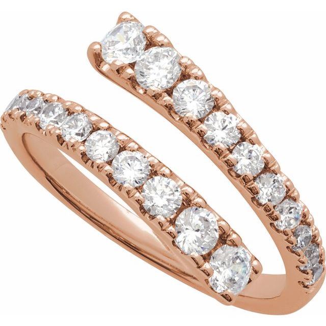 14K Rose 9/10 CTW Lab-Grown Diamond Bypass Ring