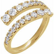 14K Yellow Gold 9/10 CTW Lab-Grown Diamond Bypass Ring - LG600
