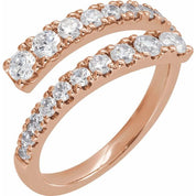 14K Rose 9/10 CTW Lab-Grown Diamond Bypass Ring