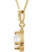 14K Yellow 1 1/6 CTW Natural Diamond Halo-Style 18" Necklace
