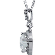 14K White 1/2 CTW Natural Diamond Halo-Style 18" Necklace