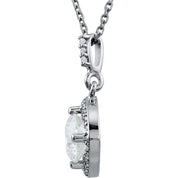14K White 1 CTW Natural Diamond Halo-Style 18" Necklace