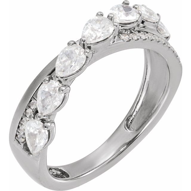 14K White 1 1/8 CTW Natural Diamond Ring - Elegant Pear Shape by [Brand Name] [Part Number]