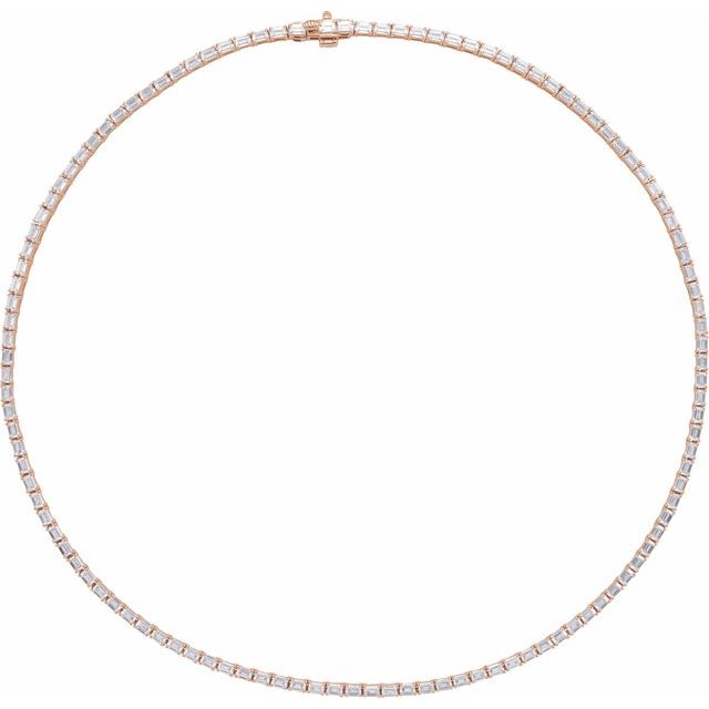 14K Lab-Grown Diamond Line Necklace in Various Carat Weights and Lengths