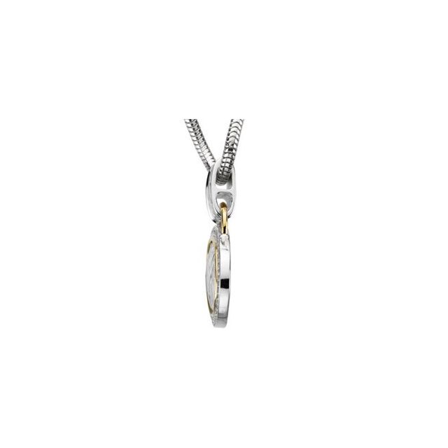 Sterling Silver & 14K Yellow 1/3 CTW Natural Diamond Zebra Skin 18" Necklace