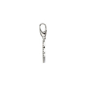 14K White 1/4 Natural Diamond Heart Padlock Charm