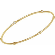 14K Yellow 1/4 CTW Natural Diamond Bezel-Set Bangle 8" Bracelet