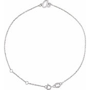 14K White Initial A 6 1/2-7 1/2" Bracelet