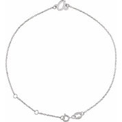 Platinum Initial A 6 1/2-7 1/2" Bracelet