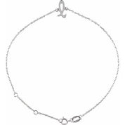 Platinum Initial L 6 1/2-7 1/2" Bracelet