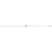 Platinum Initial L 6 1/2-7 1/2" Bracelet