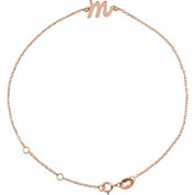 14K Rose Initial M 6 1/2-7 1/2" Bracelet