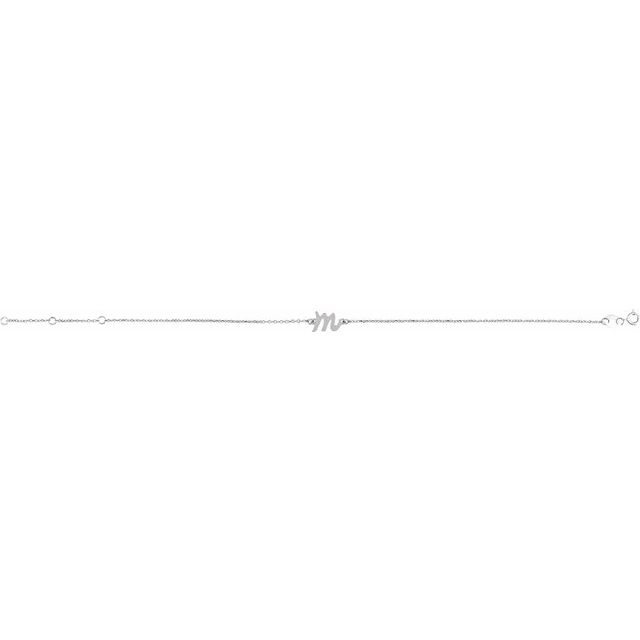 Platinum Initial M 6 1/2-7 1/2" Bracelet