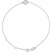 Platinum Initial E 6 1/2-7 1/2" Bracelet