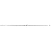 Platinum Initial E 6 1/2-7 1/2" Bracelet