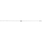 14K White Initial E 6 1/2-7 1/2" Bracelet