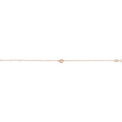 14K Rose Initial E 6 1/2-7 1/2" Bracelet