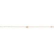 14K Rose Initial E 6 1/2-7 1/2" Bracelet