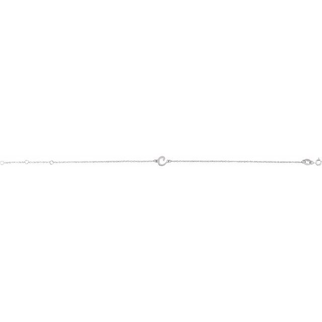 Platinum Initial C 6 1/2-7 1/2" Bracelet