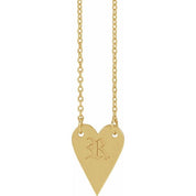 14K Yellow Engravable Heart 18" Necklace