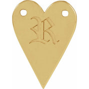 10K Engravable Heart Necklace Center