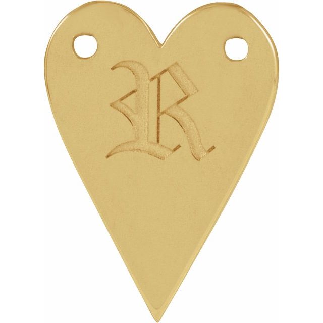 10K Engravable Heart Necklace Center