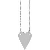 14K White Engravable Heart 18" Necklace
