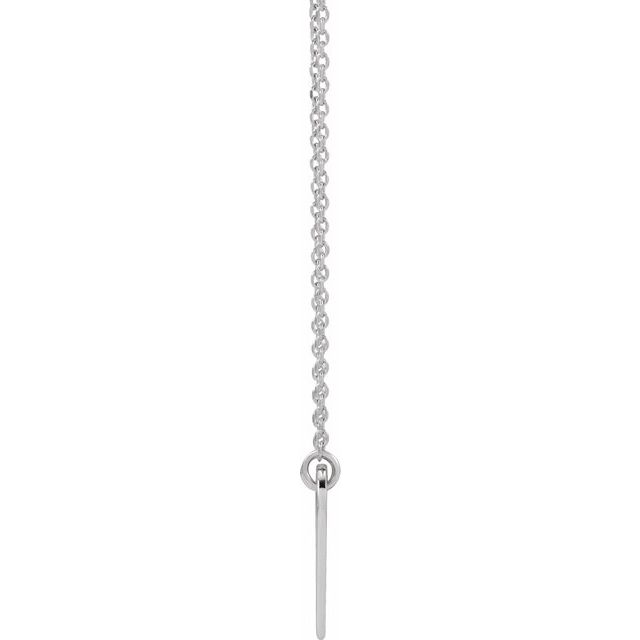 14K White Engravable Heart 18" Necklace