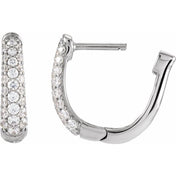 Platinum 1/5 CTW Lab-Grown Diamond Hoop Earrings
