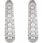 14K and Platinum 1/5 CTW Natural and Lab-Grown Diamond Hoop Earrings