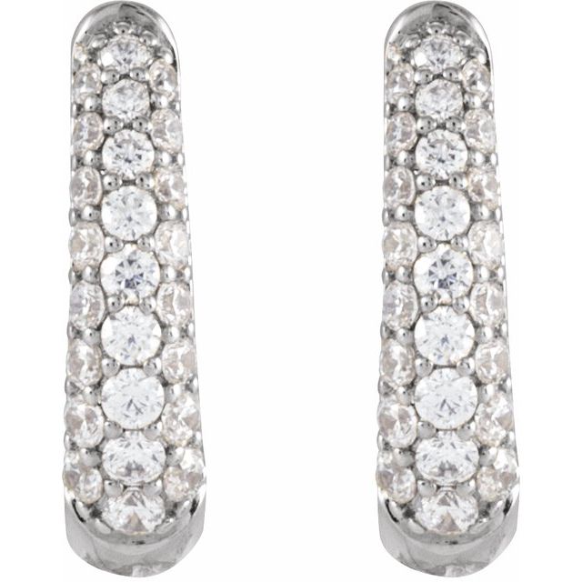 14K and Platinum 1/5 CTW Natural and Lab-Grown Diamond Hoop Earrings