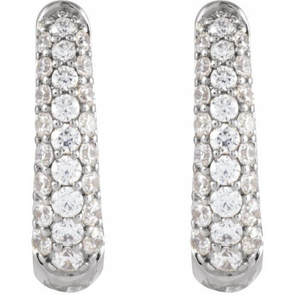 14K and Platinum 1/5 CTW Natural and Lab-Grown Diamond Hoop Earrings