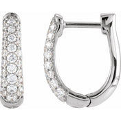 Platinum 1/5 CTW Lab-Grown Diamond Hoop Earrings