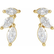 14K Rose 1/6 CTW Natural Diamond Nature-Inspired Left Earring