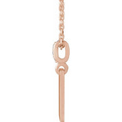 14K Rose .02 CTW Natural Diamond Faith Over Fear 16-18" Necklace