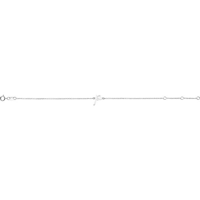 Platinum Initial P 6 1/2-7 1/2" Bracelet