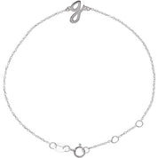 14K White Initial G 6 1/2-7 1/2" Bracelet
