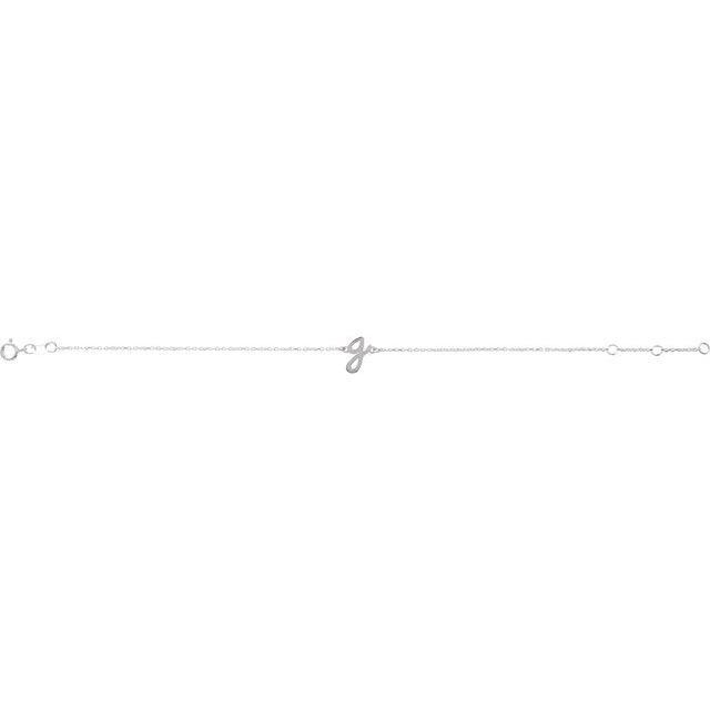14K White Initial G 6 1/2-7 1/2" Bracelet