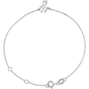 14K White Initial Y 6 1/2-7 1/2" Bracelet