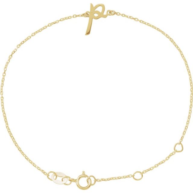 Platinum Initial N 6 1/2-7 1/2" Bracelet