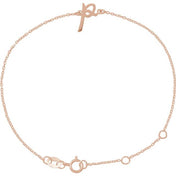 14K Rose Initial P 6 1/2-7 1/2" Bracelet