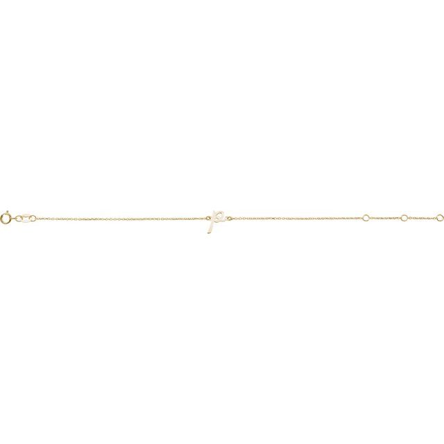 14K Yellow Initial P 6 1/2-7 1/2" Bracelet