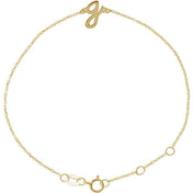 14K Yellow Initial G 6 1/2-7 1/2" Bracelet