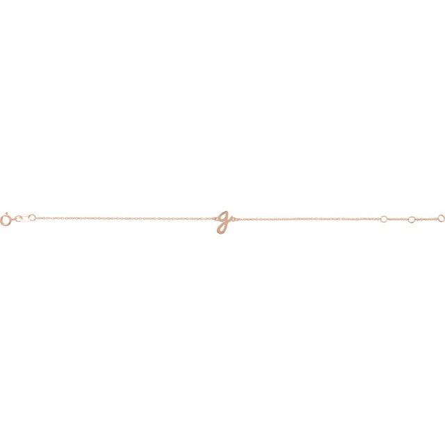 14K Rose Initial G 6 1/2-7 1/2" Bracelet