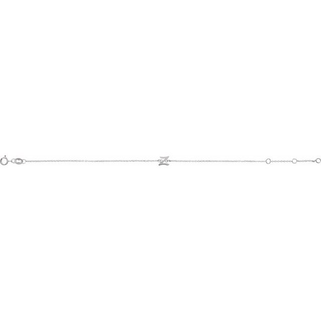 Platinum Initial Z 6 1/2-7 1/2" Bracelet